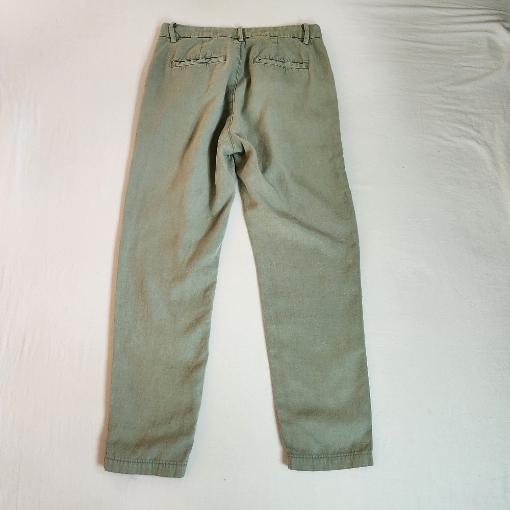 AG Adriano Goldschmied The Evan relaxed pleated trousers green crop cropped 25 - Picture 5 of 14